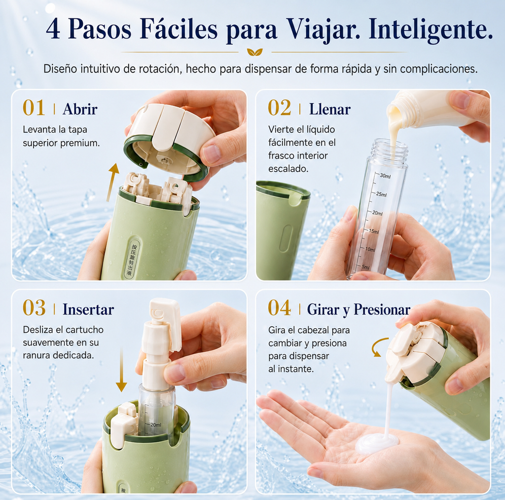 Dispensador de Viaje 4 en 1
